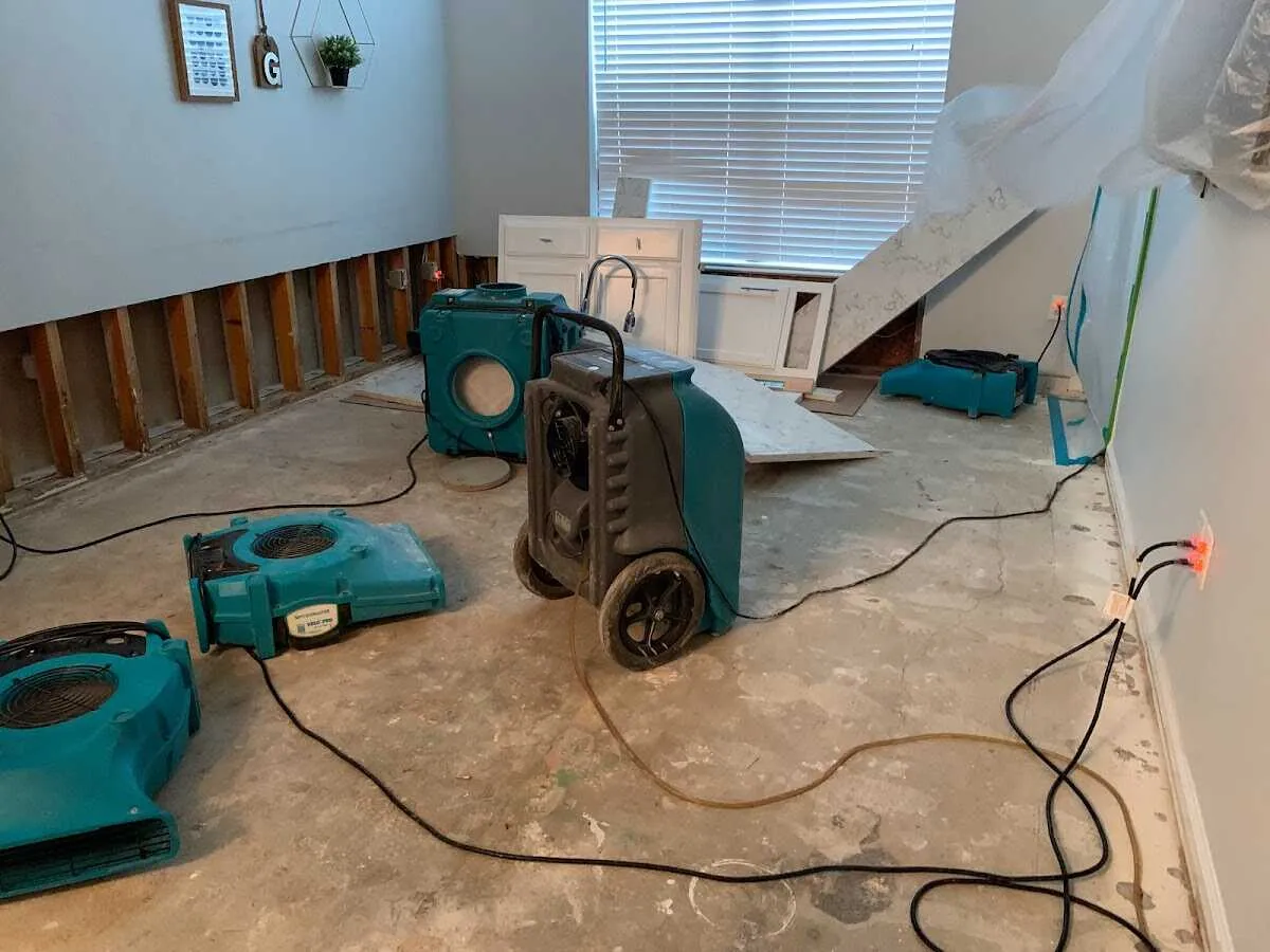Dehumidifier in flood-cut room for Water Extraction & Removal in Holly